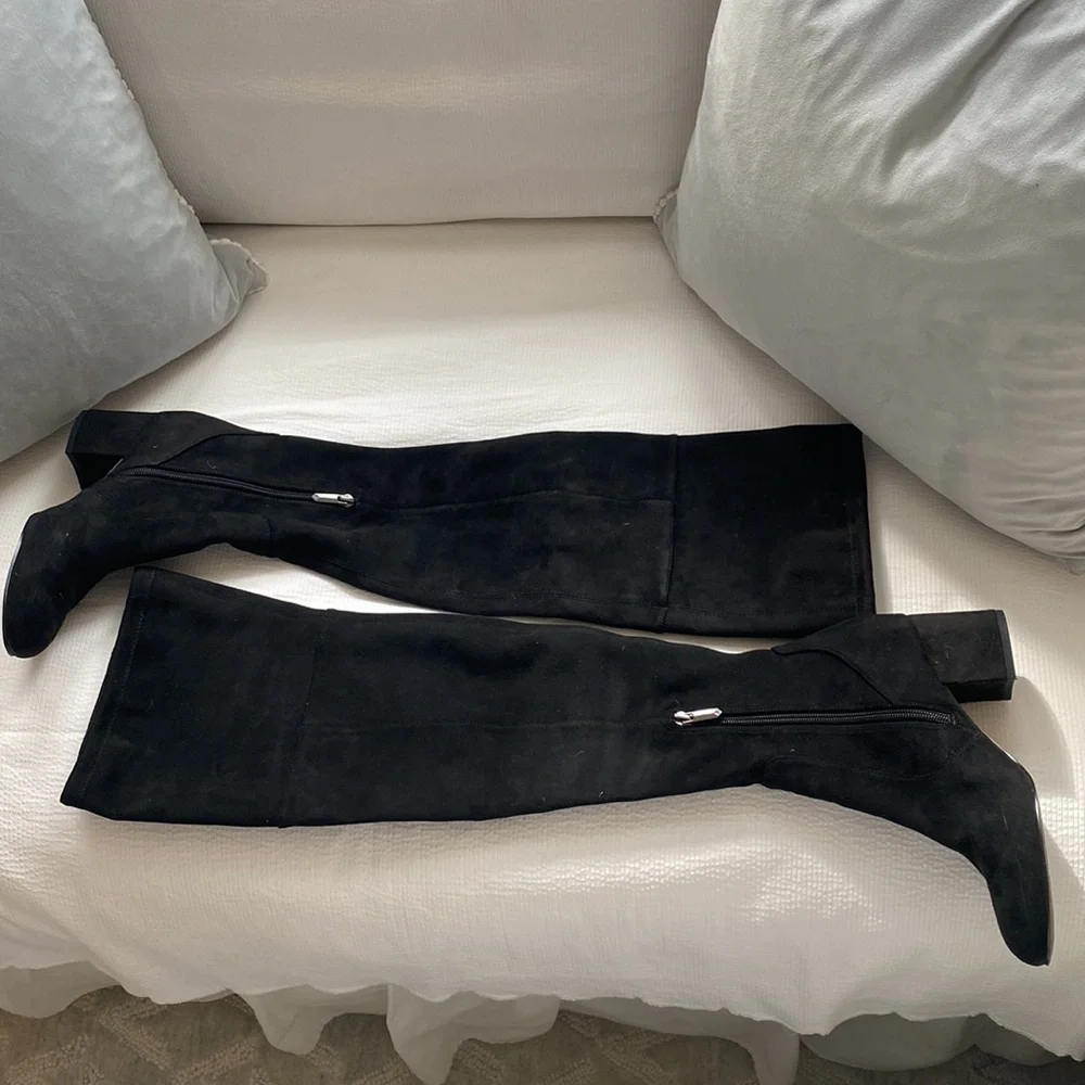 Sam Edelman Varona Black Suede over the knee boots, size: 6.5